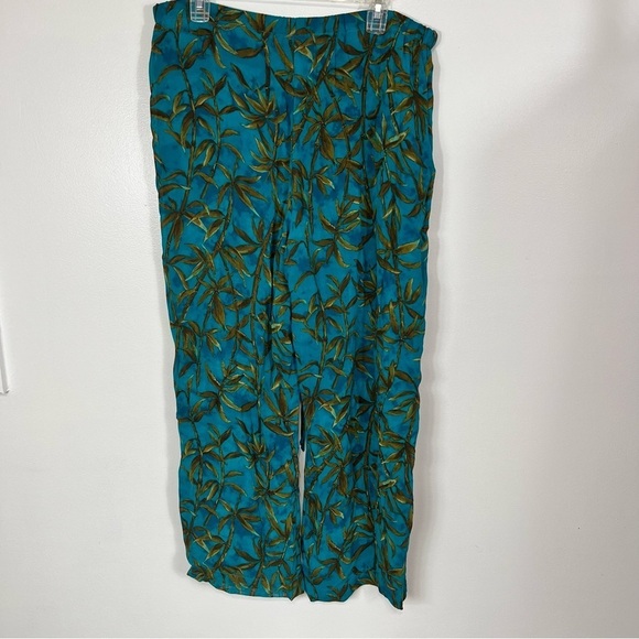 Francesca Rose Green and Teal Blue Wide Leg Pants Large - Picture 3 of 5